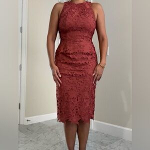 Women’s beautiful sleeveless rust color dress